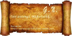 Gerzsenyi Nikolett névjegykártya